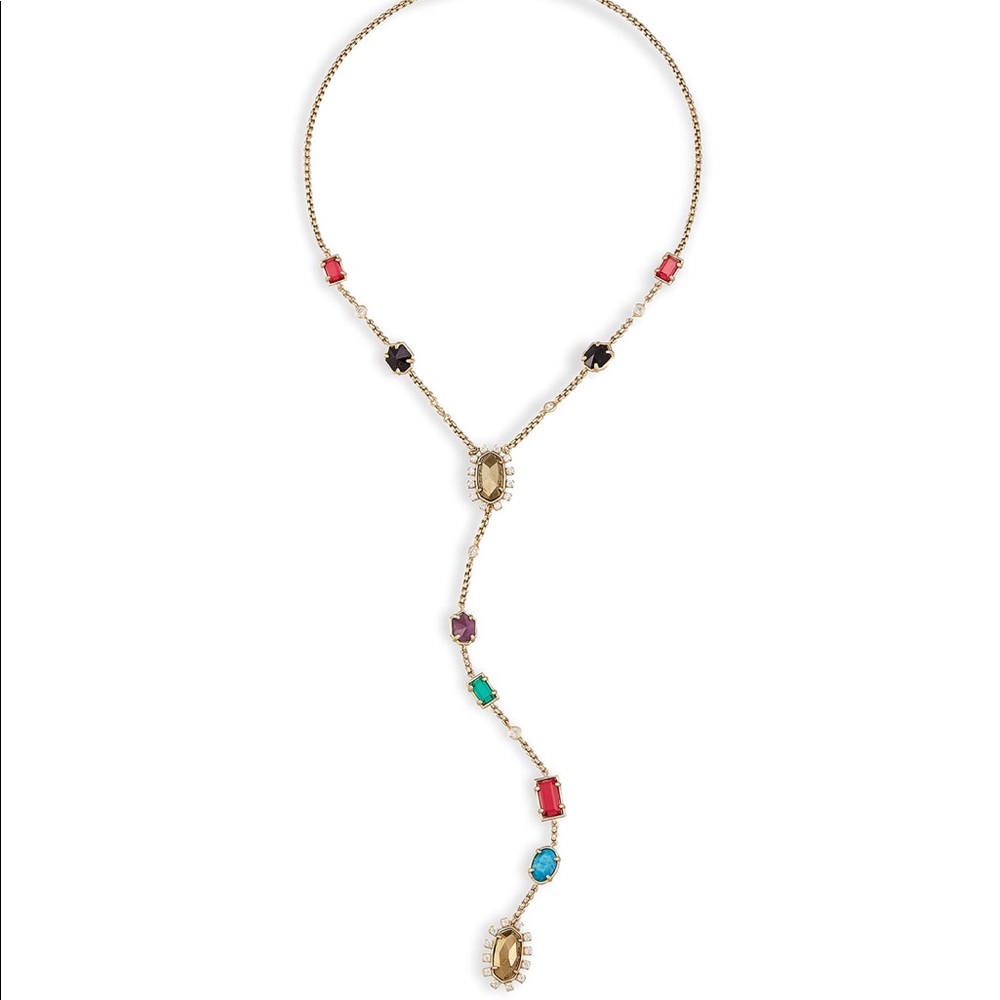 Kendra Scott Liesel Y Necklace in Brass